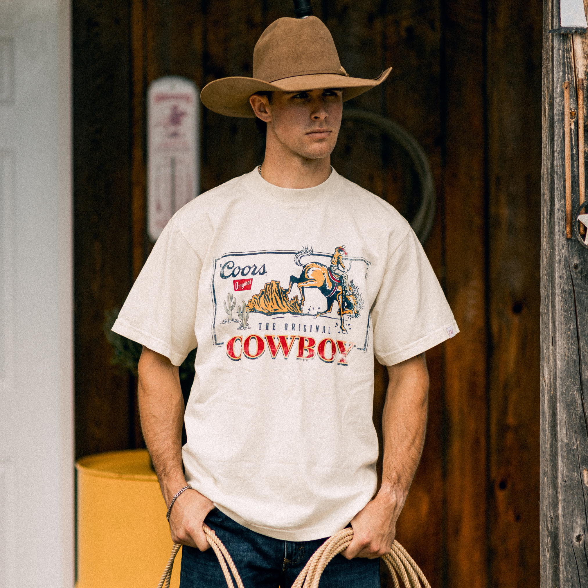 COORS LIGHT THE OG COWBOY VINTAGE STYLE T-SHIRT