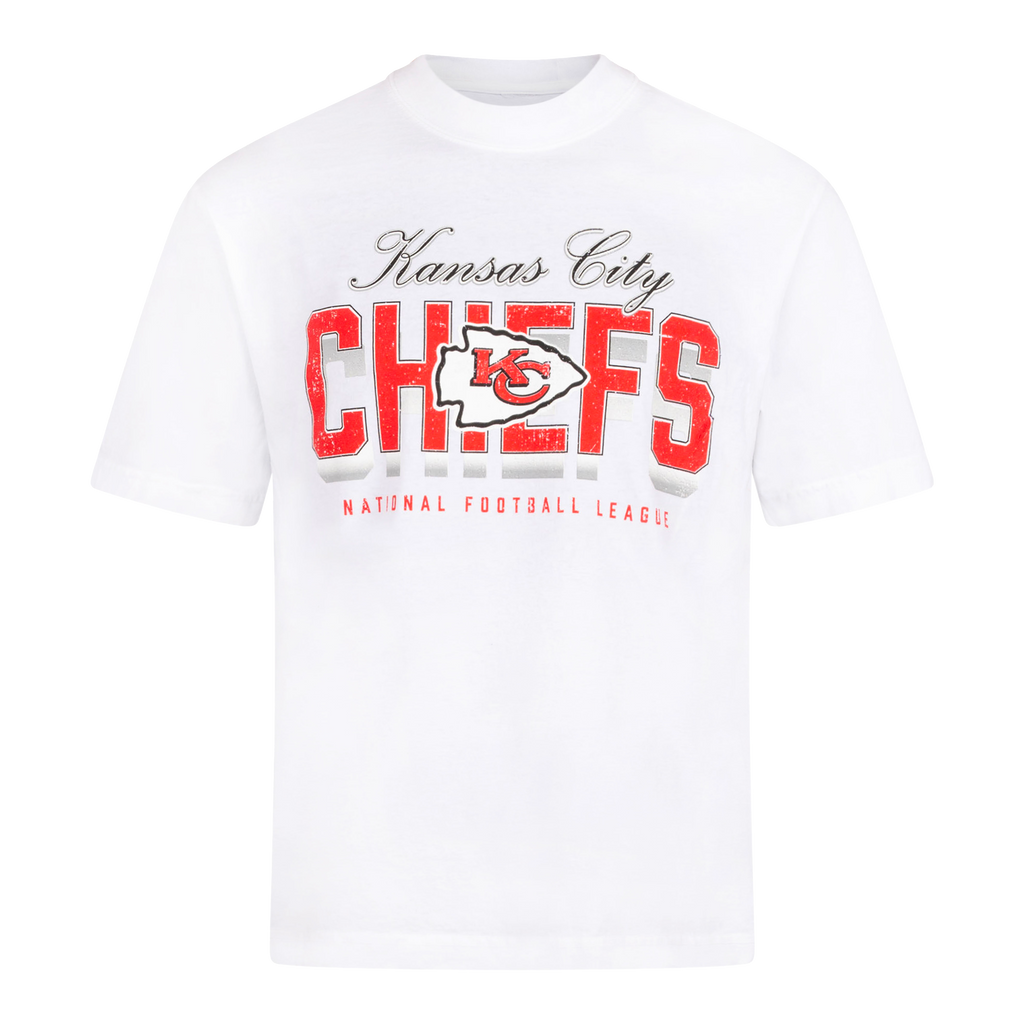 KANSAS CITY CHIEFS VINTAGE STYLE T-SHIRT — WHITE