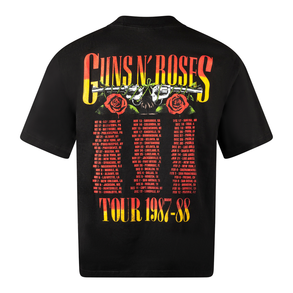 GUNS N’ ROSES 1987-88 TOUR VINTAGE STYLE T-SHIRT - BLACK