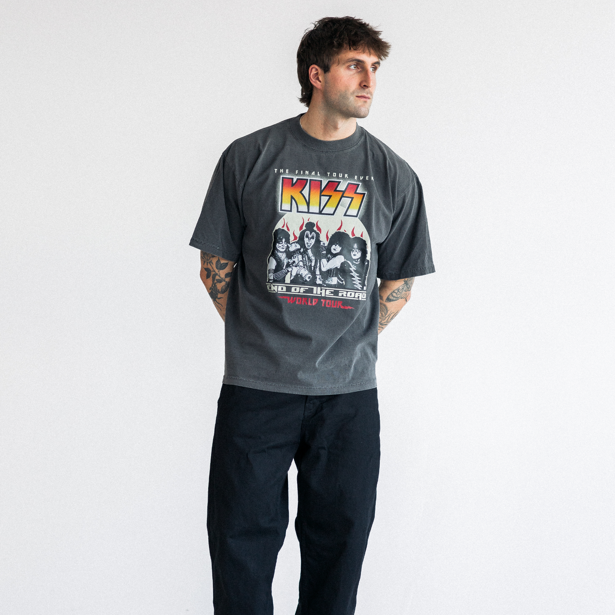 KISS END OF THE ROAD VINTAGE STYLE T-SHIRT - SHADOW