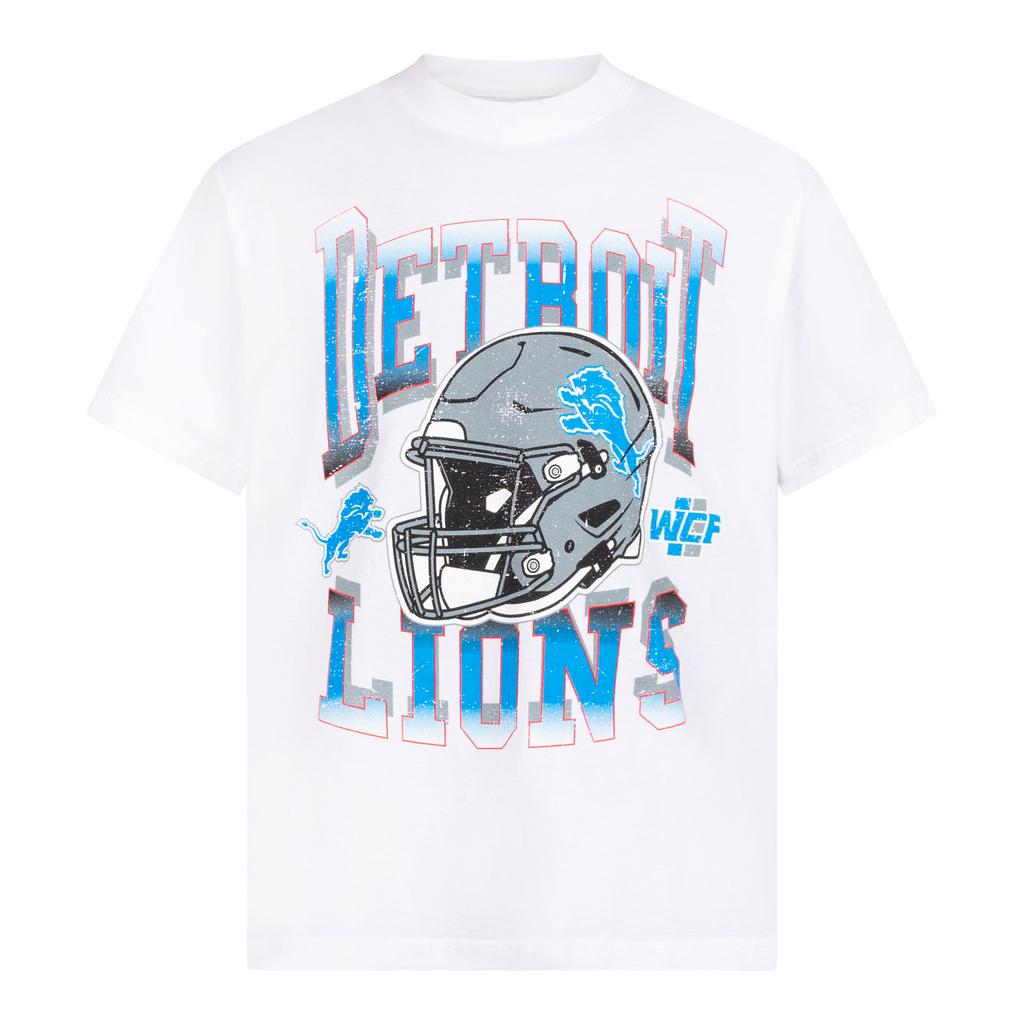 DETROIT LIONS VINTAGE STYLE T-SHIRT — WHITE