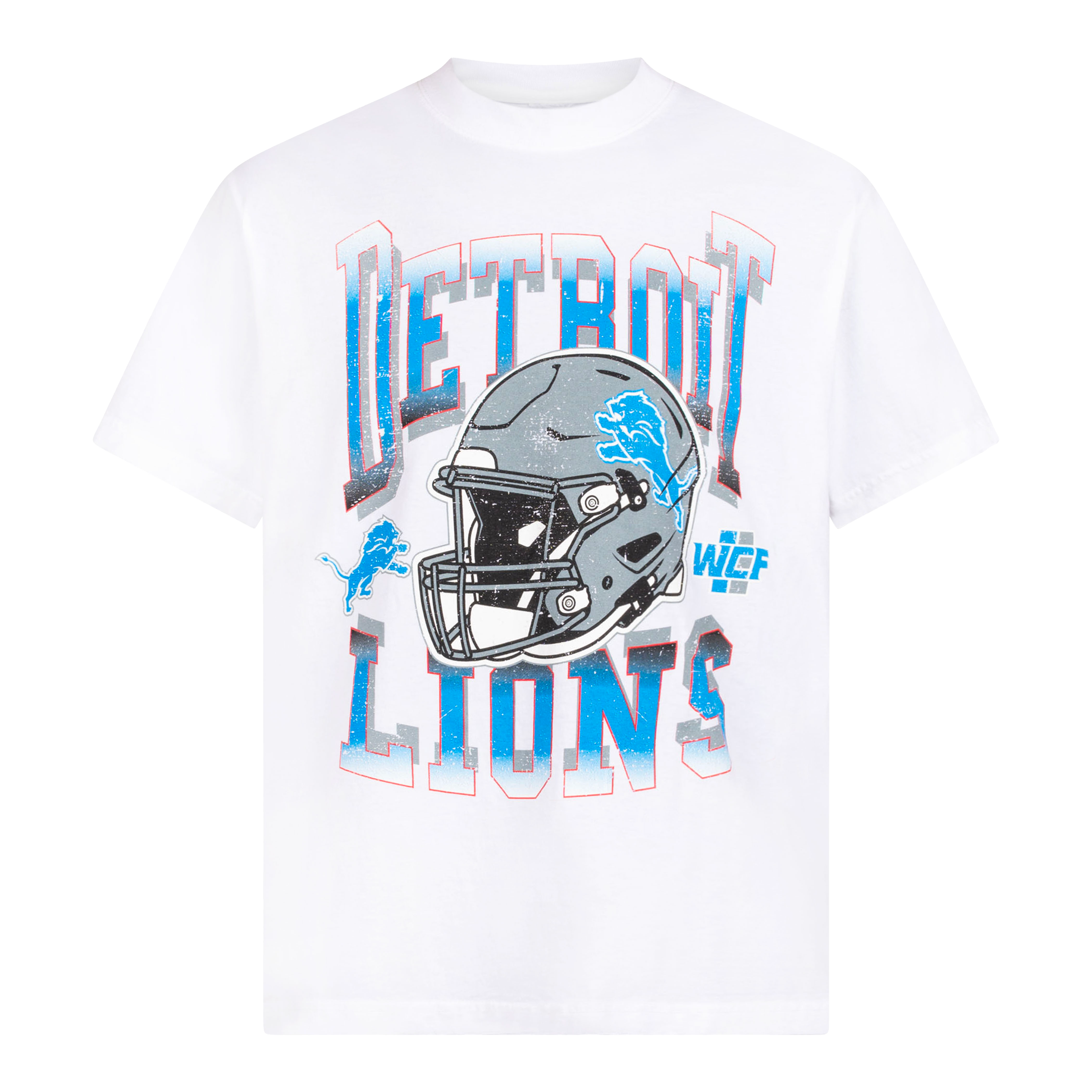 DETROIT LIONS VINTAGE STYLE T-SHIRT — WHITE