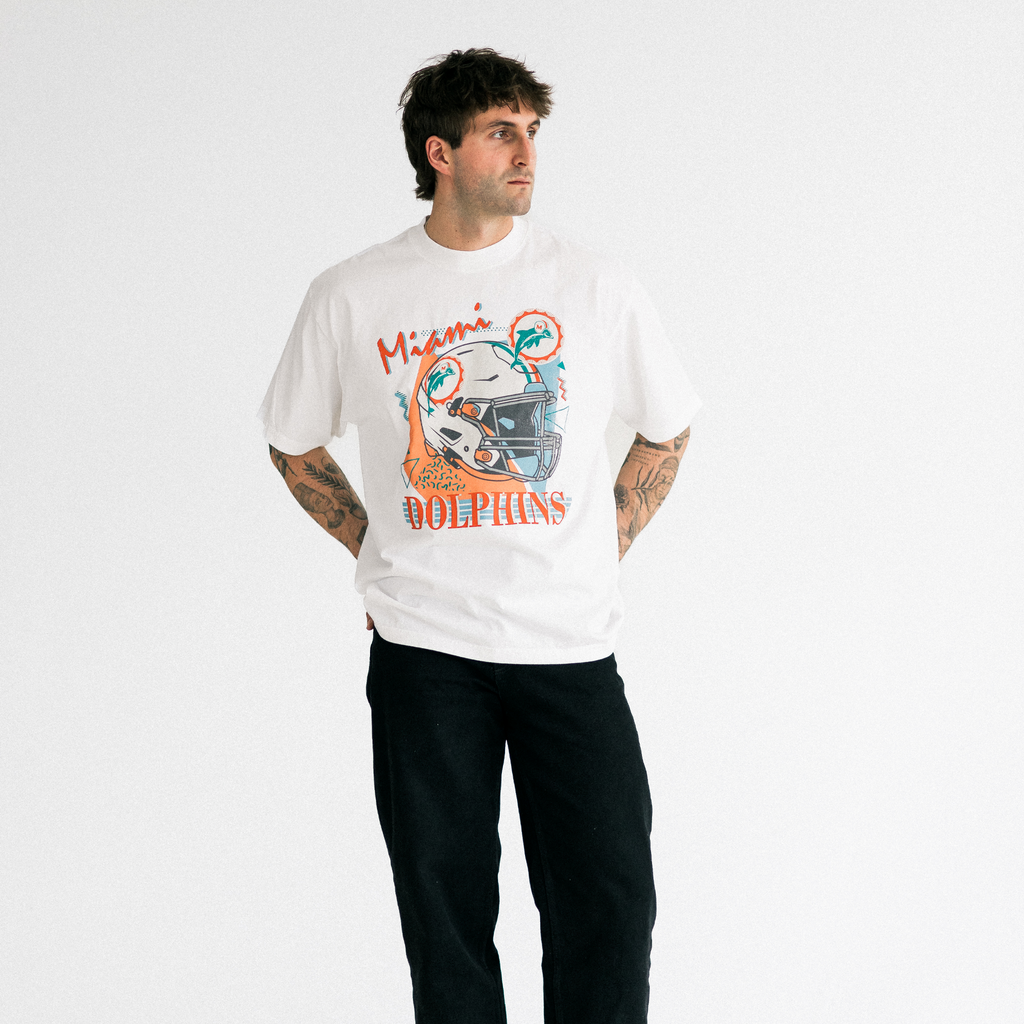 MIAMI DOLPHINS VINTAGE STYLE T-SHIRT - WHITE