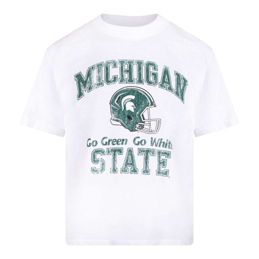 MICHIGAN STATE VINTAGE STYLE T-SHIRT — WHITE