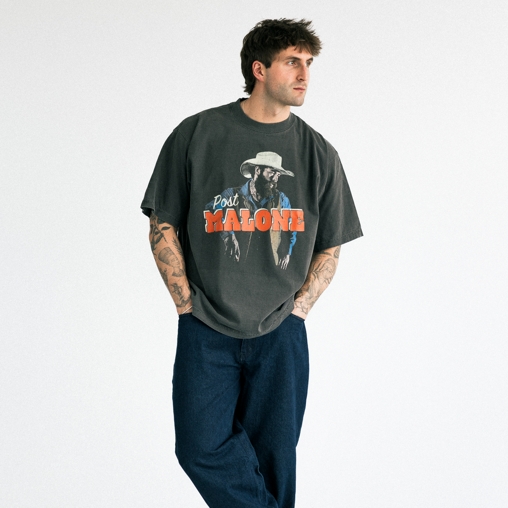 POST MALONE VINTAGE STYLE T-SHIRT - SHADOW