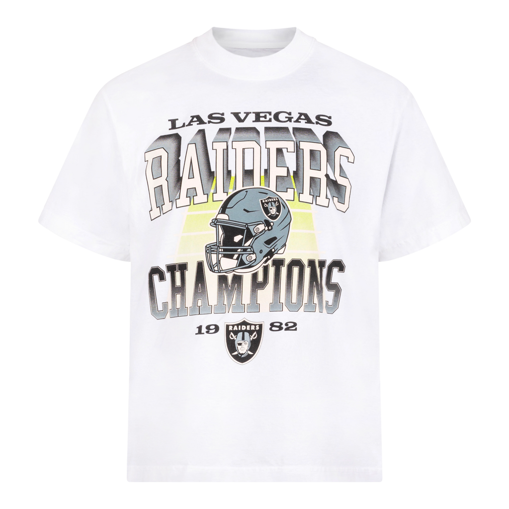 LAS VEGAS RAIDERS CHAMPIONS VINTAGE STYLE T-SHIRT — WHITE