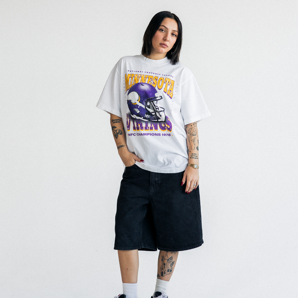 MINNESOTA VIKINGS VINTAGE STYLE T-SHIRT - WHITE