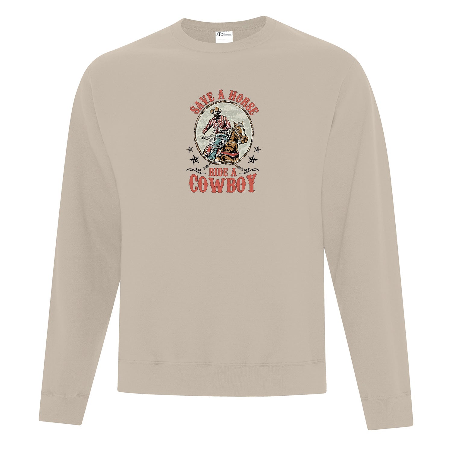 Crewneck "Save a horse, ride a cowboy" imprimé