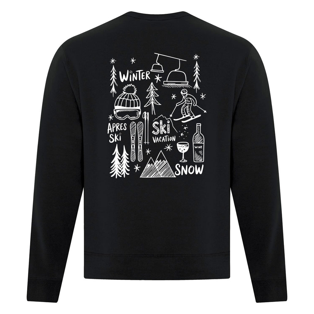 Crewneck Ski Doodles imprimé