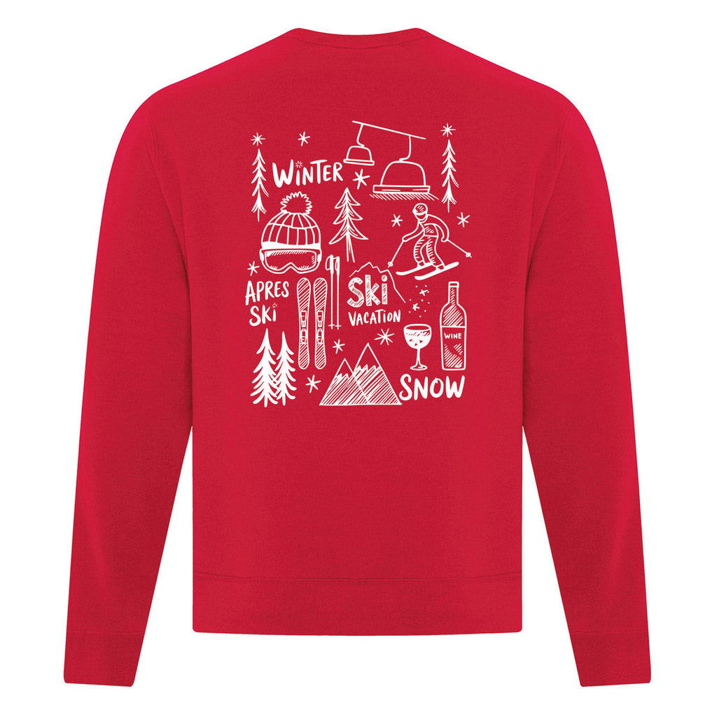 Crewneck Ski Doodles imprimé