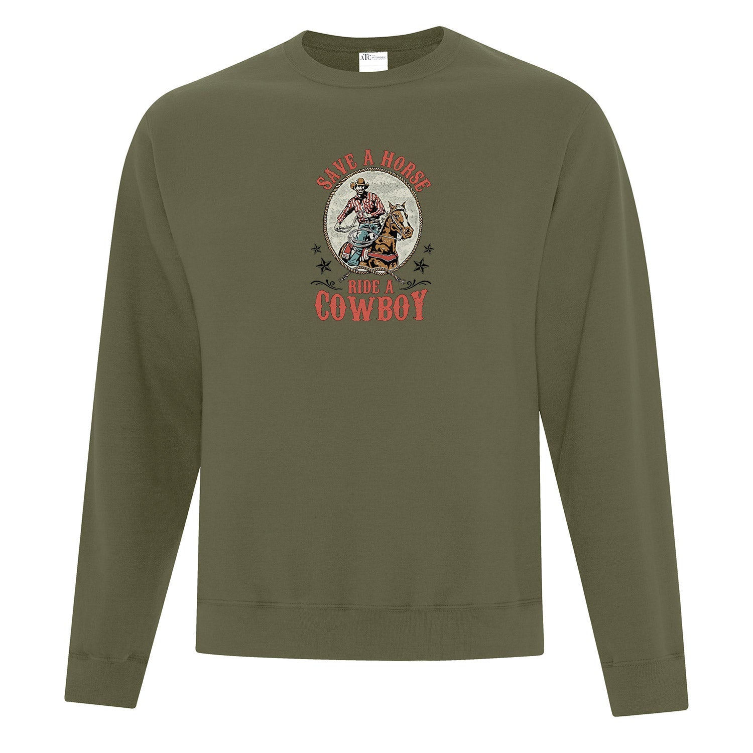 Crewneck "Save a horse, ride a cowboy" imprimé