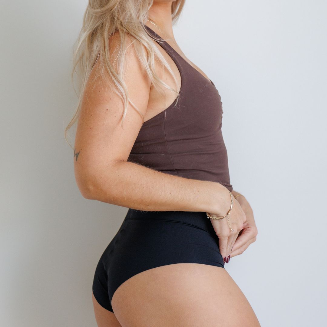 Culotte bikini sans couture Noir Noble