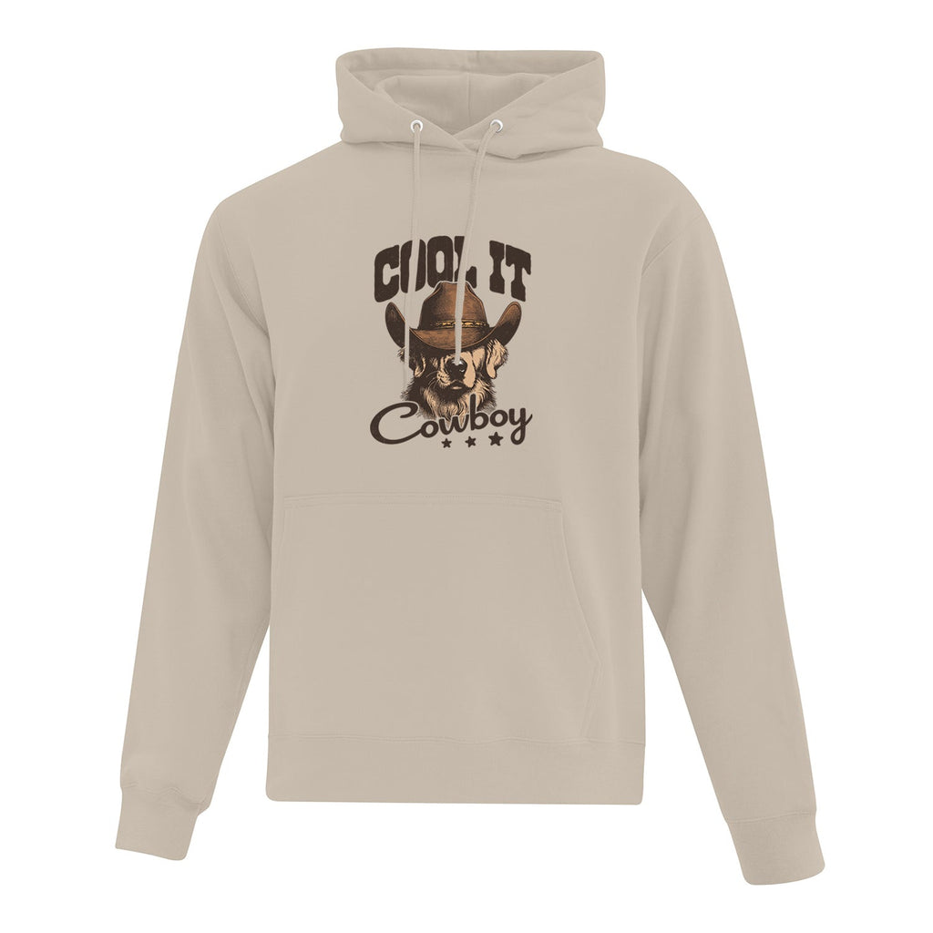 Hoodie "Cool it, cowboy" imprimé