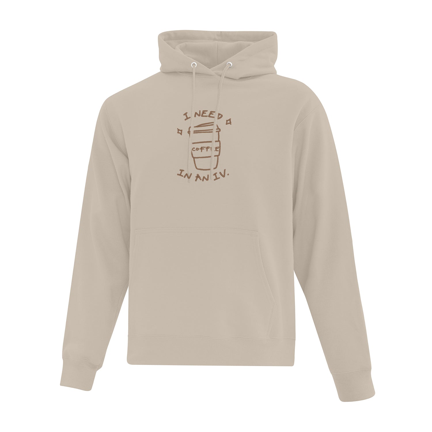 Hoodie "I Need Coffee" brodé
