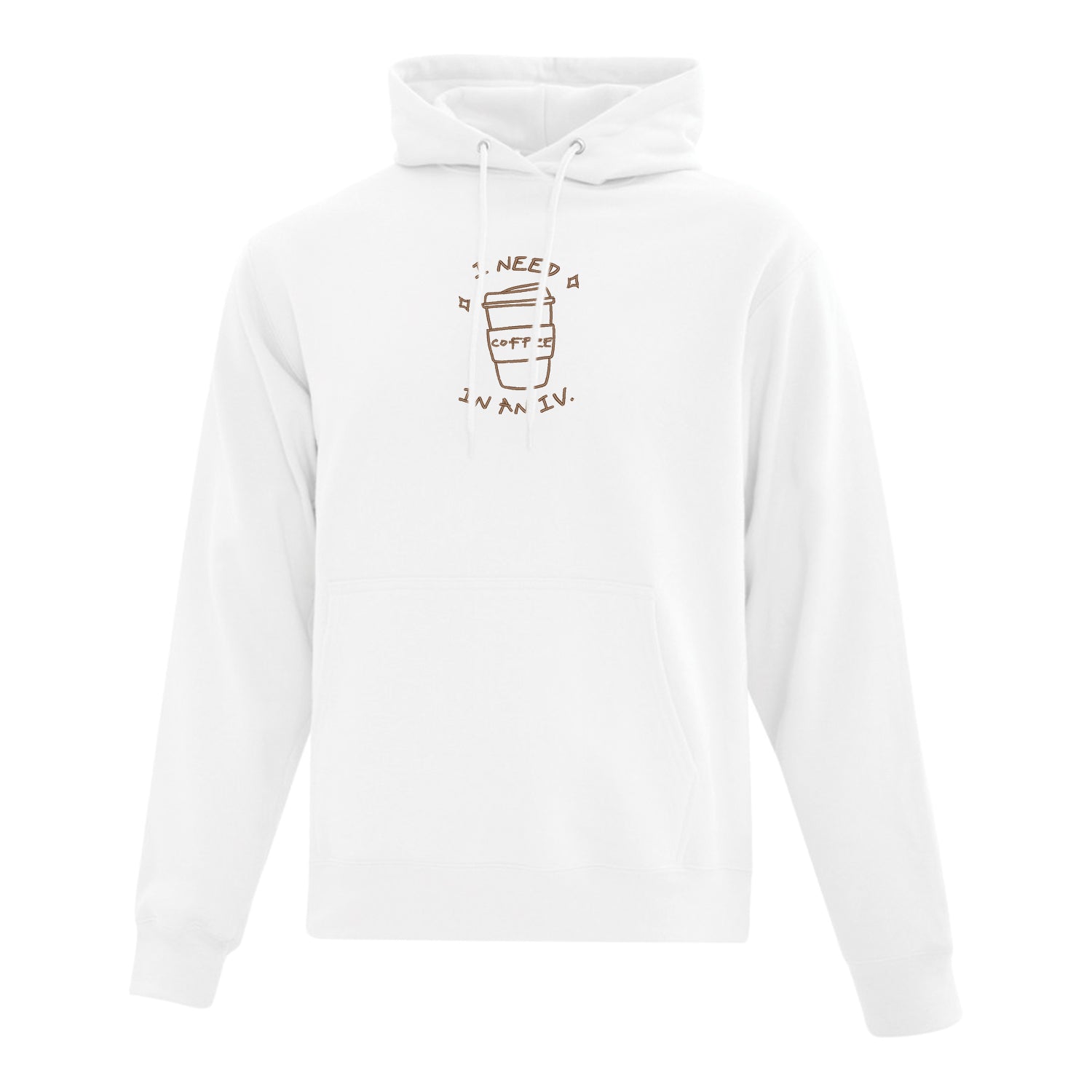 Hoodie "I Need Coffee" brodé