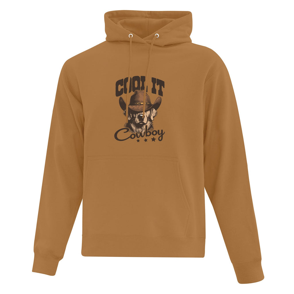 Hoodie "Cool it, cowboy" imprimé