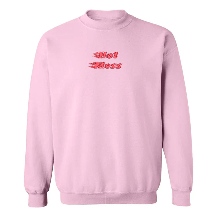 Crewneck "Hot Mess" brodé