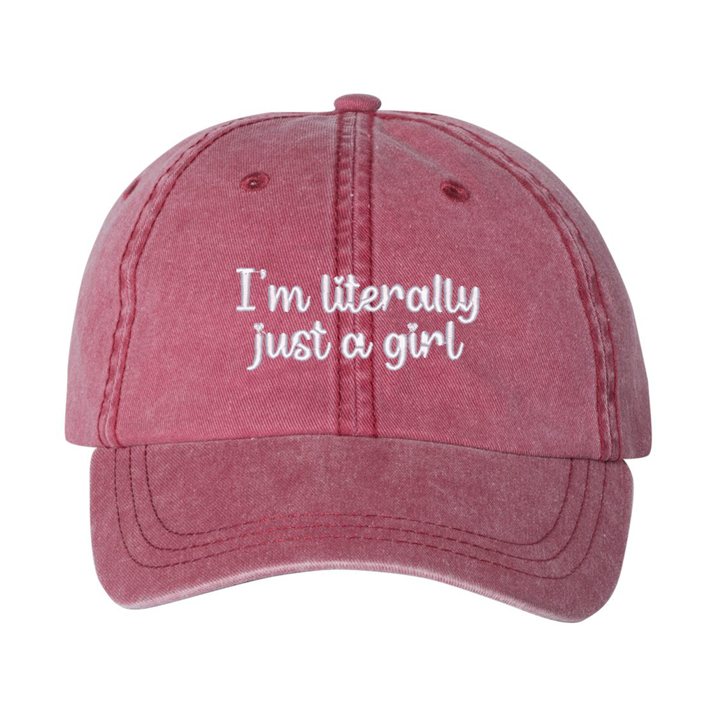 Casquette délavée "I'm Literally Just A Girl" brodée