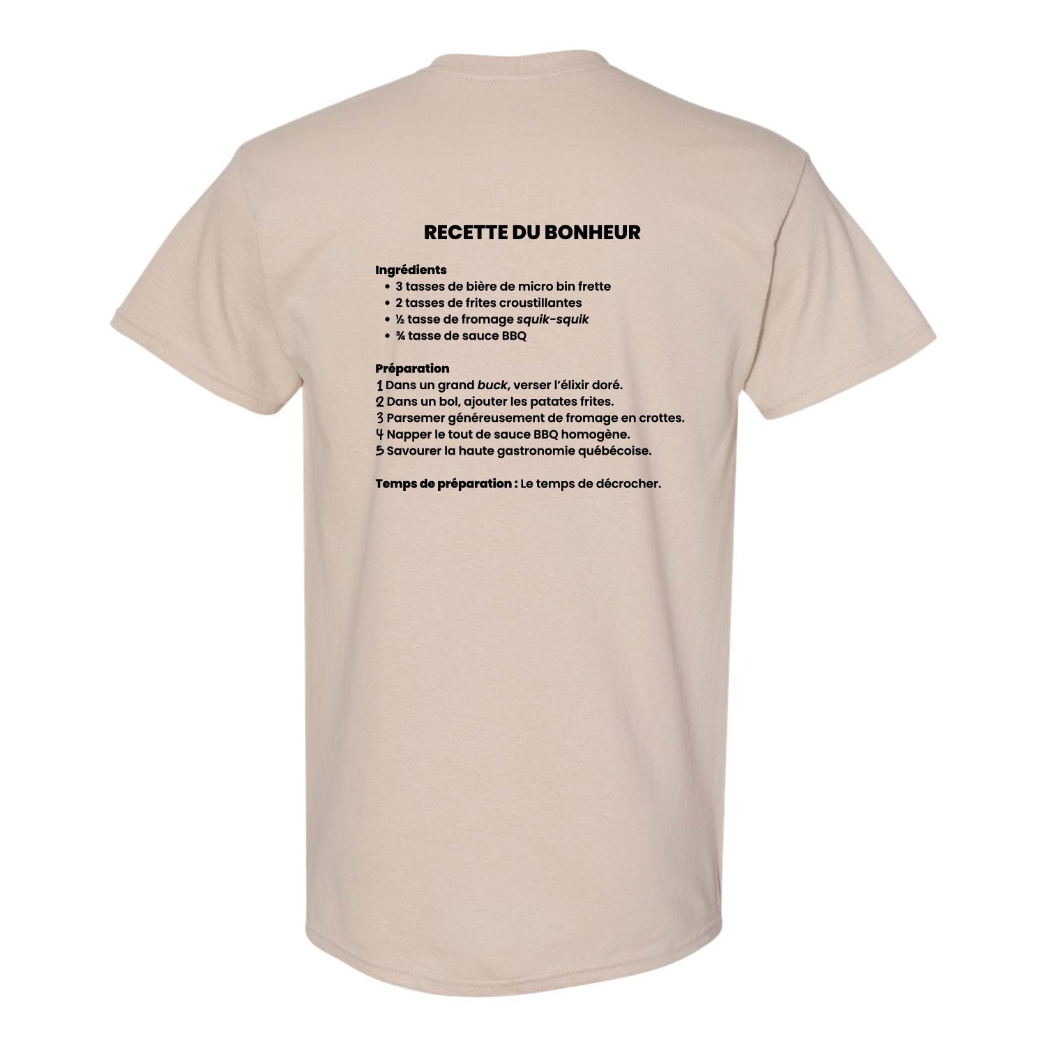 T-shirt "Recette du bonheur" imprimé