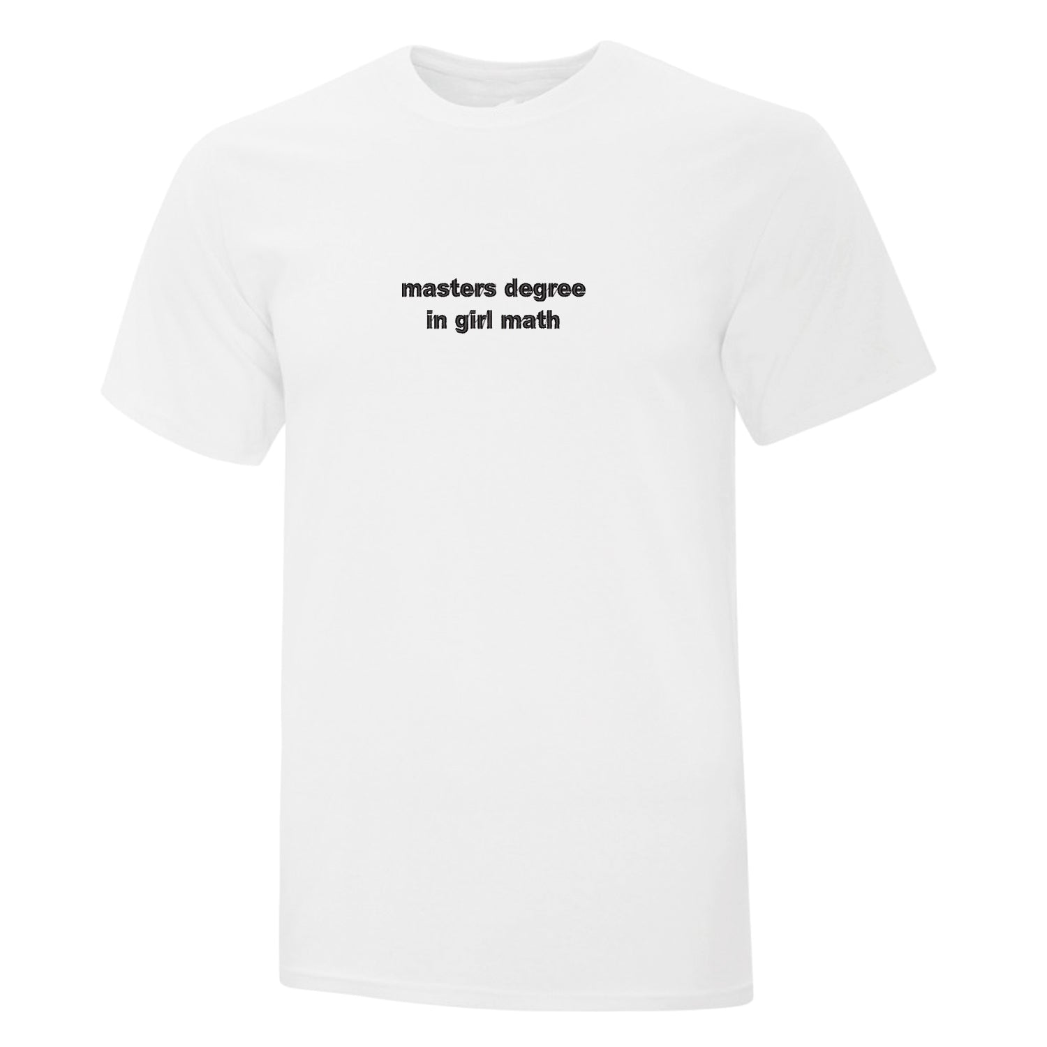 T-shirt "Masters Degree In Girl Math" brodé