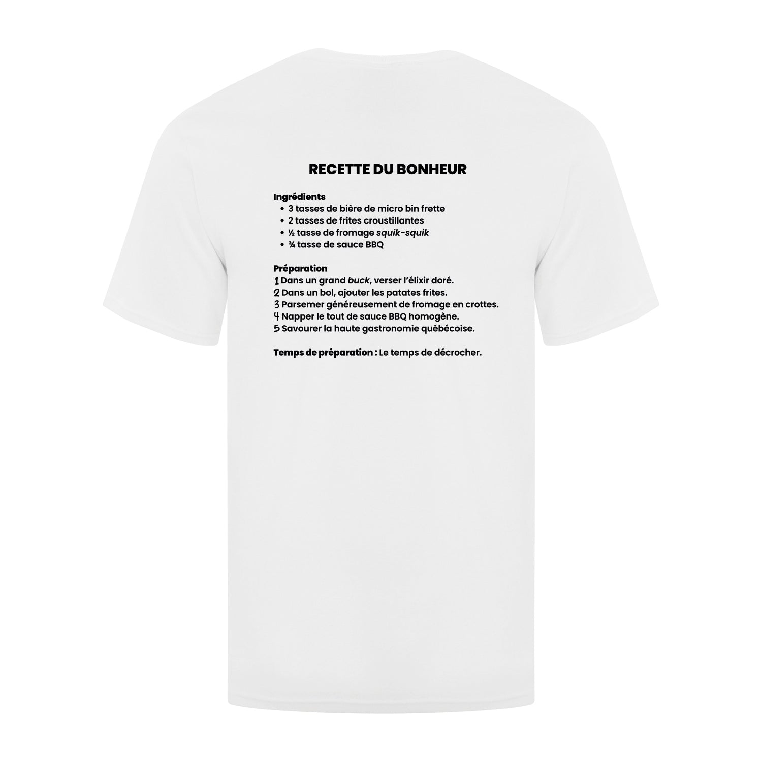 T-shirt "Recette du bonheur" imprimé