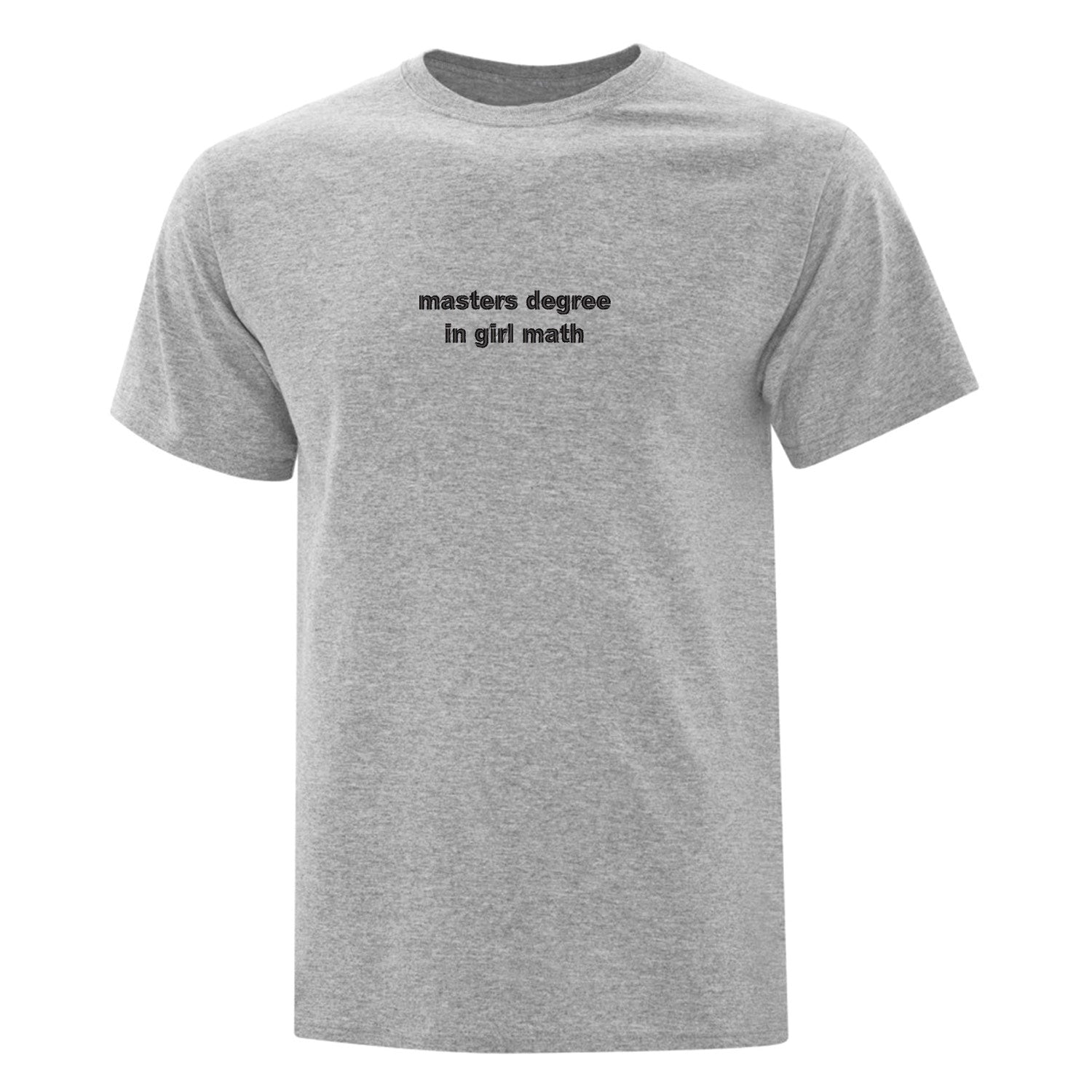 T-shirt "Masters Degree In Girl Math" brodé