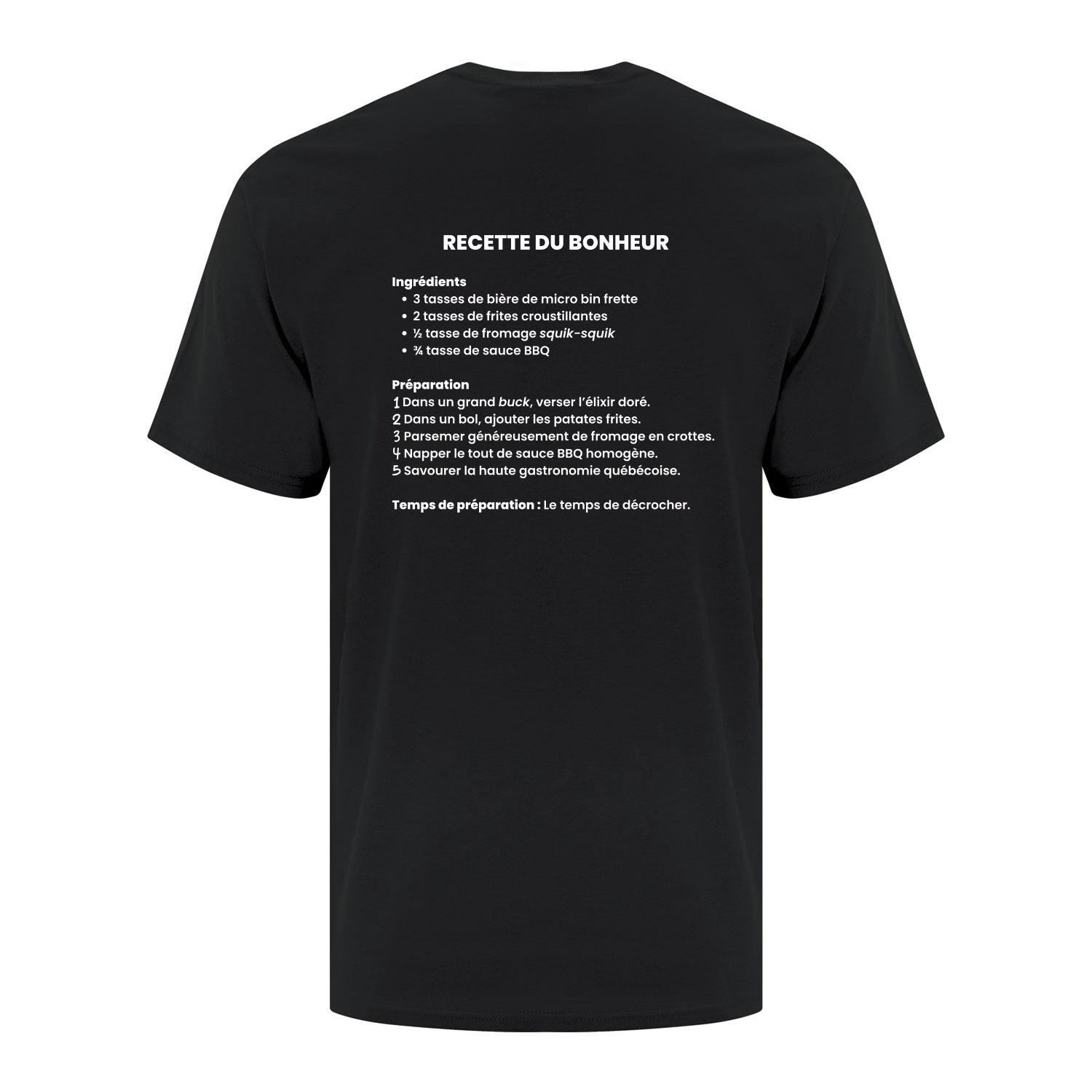 T-shirt "Recette du bonheur" imprimé