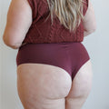 Tanga taille haute sans couture Burgundy