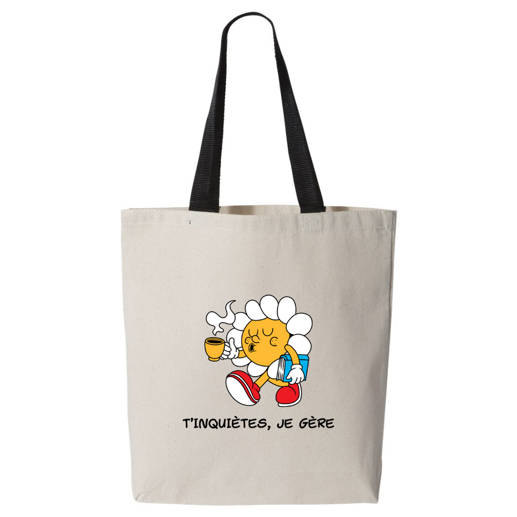 Tote bag "T'inquètes, je gère" imprimé